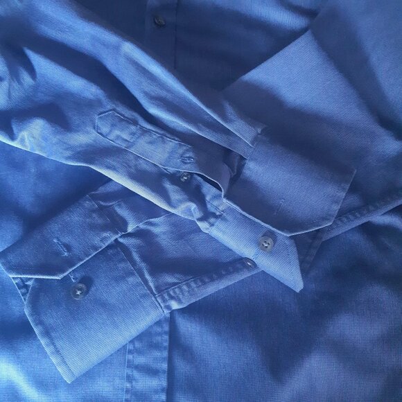 Selected SZ M Men's Blue Button Up Dress Shirt - Picture 4 of 12